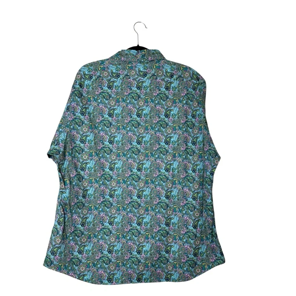 Cremieux‎ Men’s Short Sleeve Button Down Shirt XXL Multi-Color Paisley Print